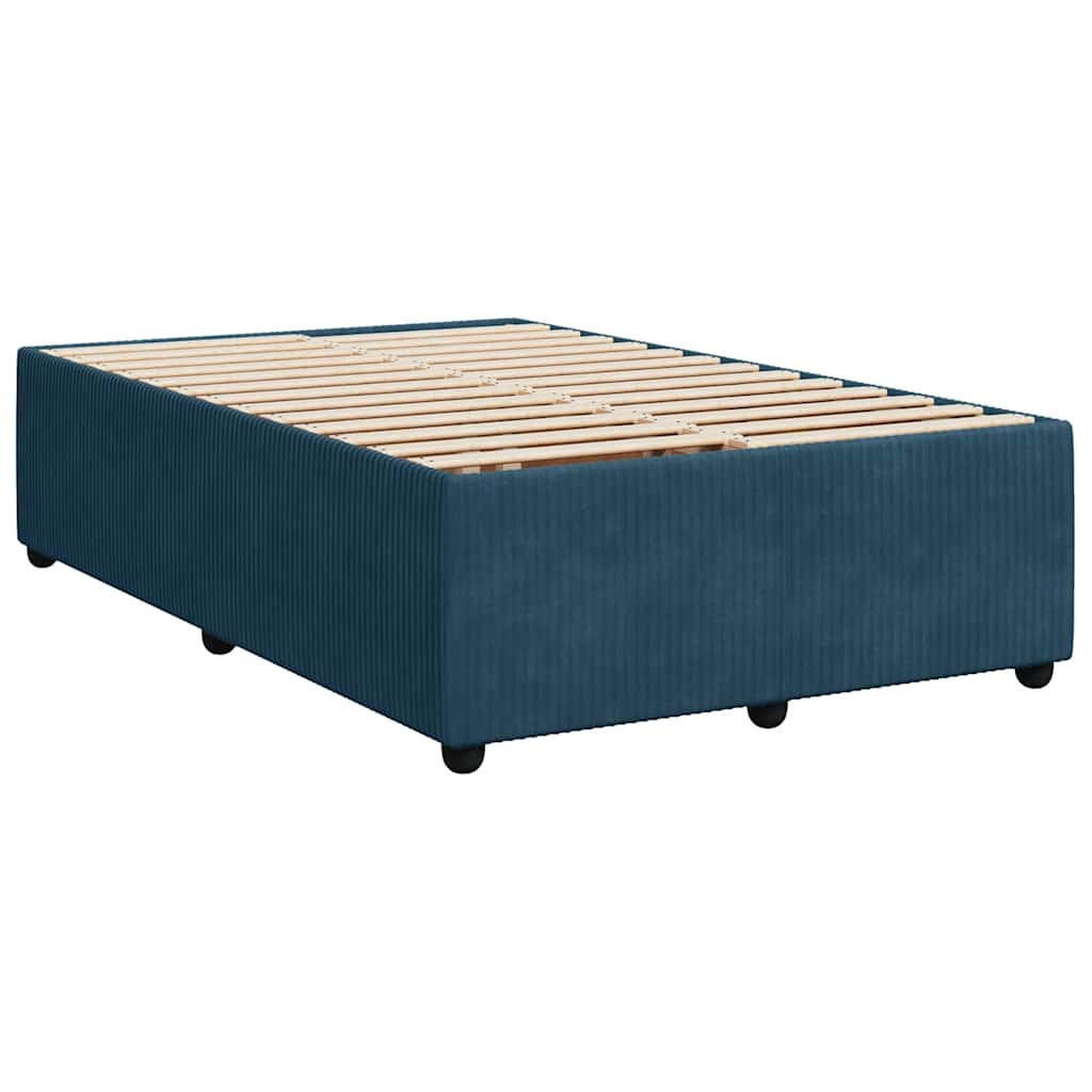 Boxspringbett mit Matratze Blau 120x190 cm Samt