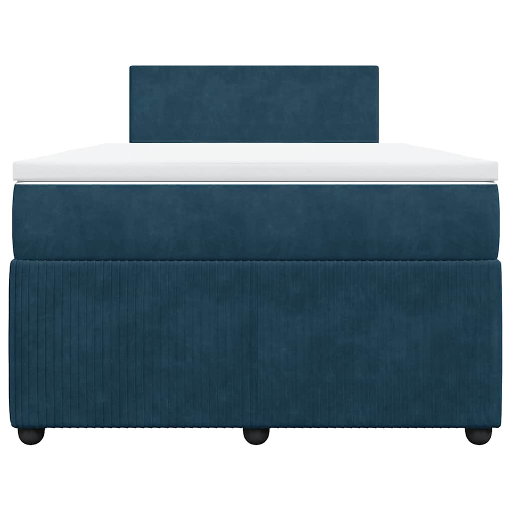 Boxspringbett mit Matratze Blau 120x200 cm Samt