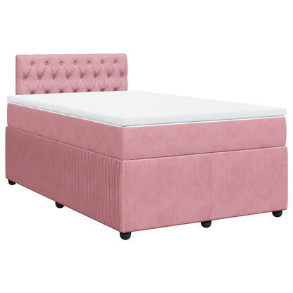 Boxspringbett mit Matratze Rosa 120x200 cm Samt