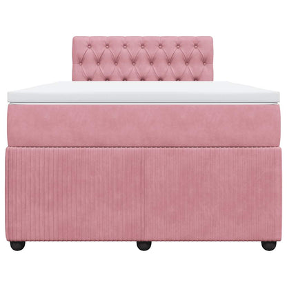 Boxspringbett mit Matratze Rosa 120x200 cm Samt