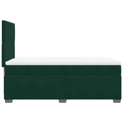 Boxspringbett mit Matratze Dunkelgrün 90x200 cm Samt
