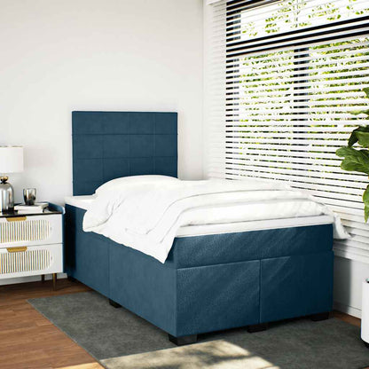 Boxspringbett mit Matratze Blau 120x190 cm Samt