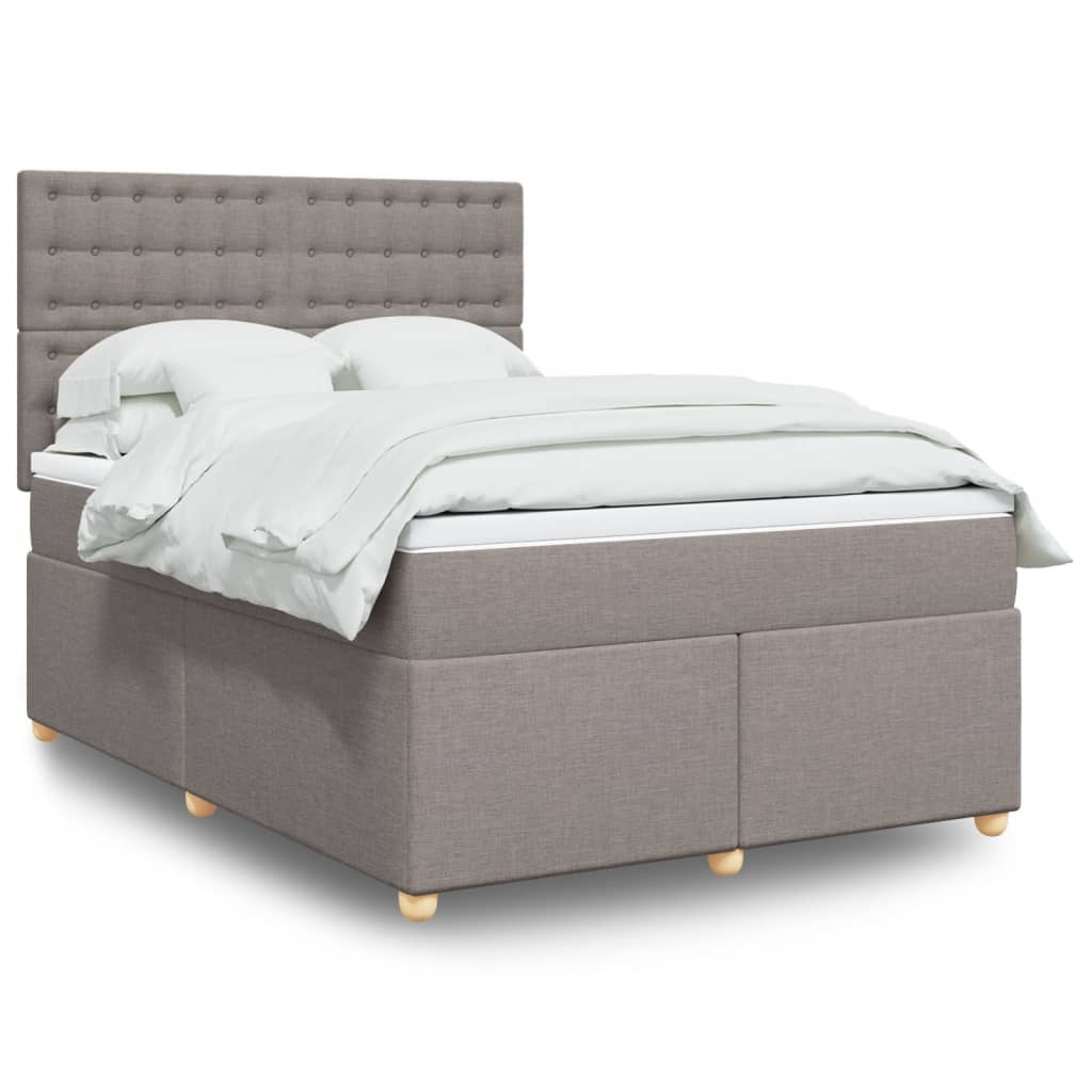 Boxspringbett mit Matratze Taupe 140x190 cm Stoff