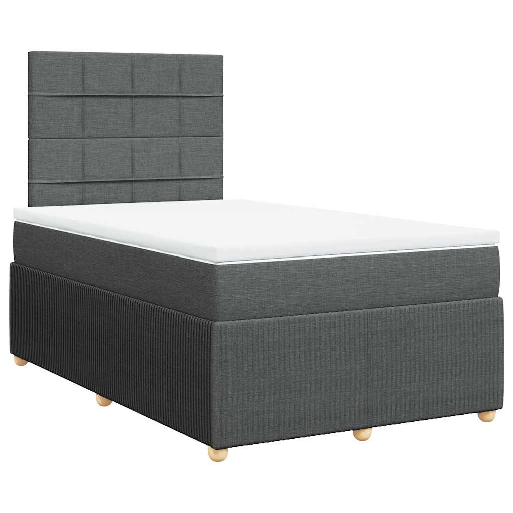 Boxspringbett mit Matratze Dunkelgrau 120x190 cm Stoff