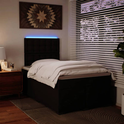 Boxspringbett mit Matratze Schwarz 120x190 cm Kunstleder