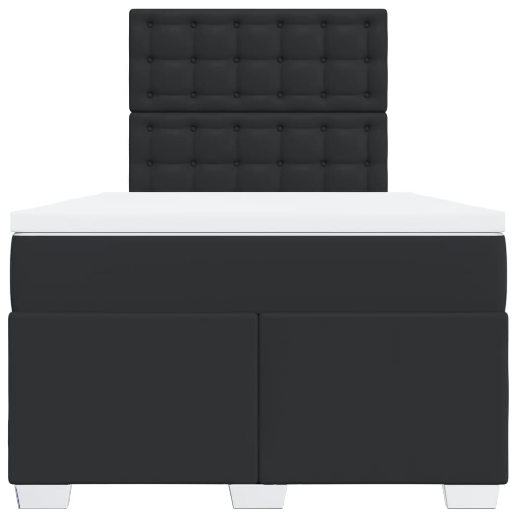 Boxspringbett mit Matratze Schwarz 120x190 cm Kunstleder