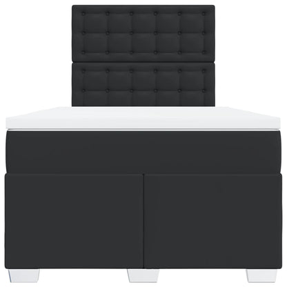 Boxspringbett mit Matratze Schwarz 120x200 cm Kunstleder