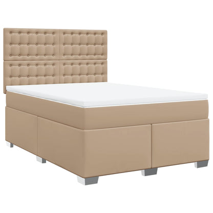 Boxspringbett Matratze Cappuccino-Braun 140x190cm Kunstleder