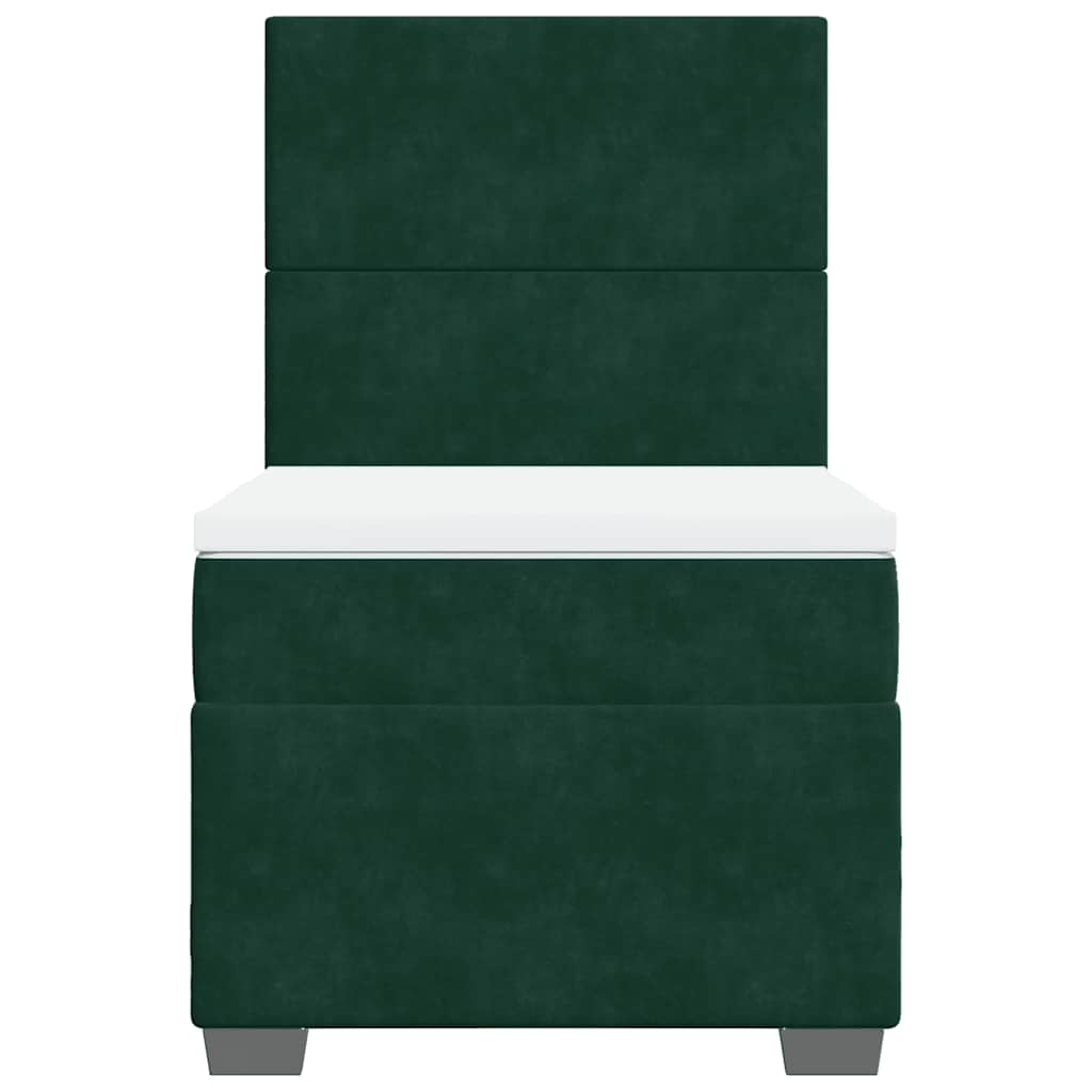 Boxspringbett mit Matratze Dunkelgrün 80x200 cm Samt