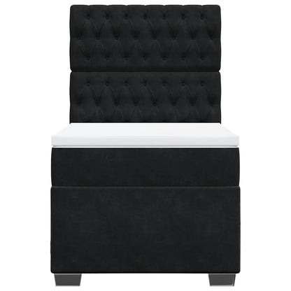 Boxspringbett mit Matratze Schwarz 90x190 cm Samt
