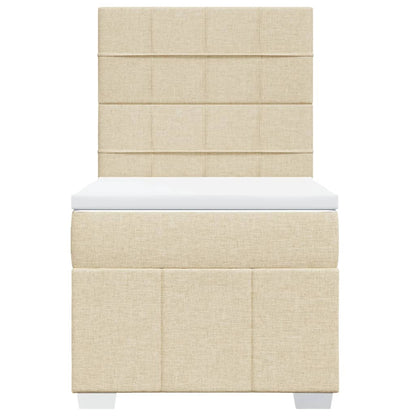 Boxspringbett mit Matratze Creme 80x200 cm Stoff