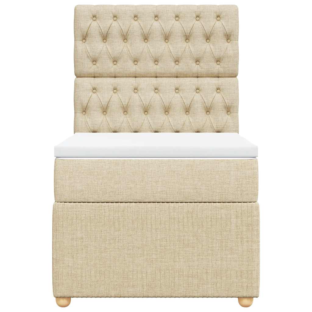 Boxspringbett mit Matratze Creme 90x190 cm Stoff