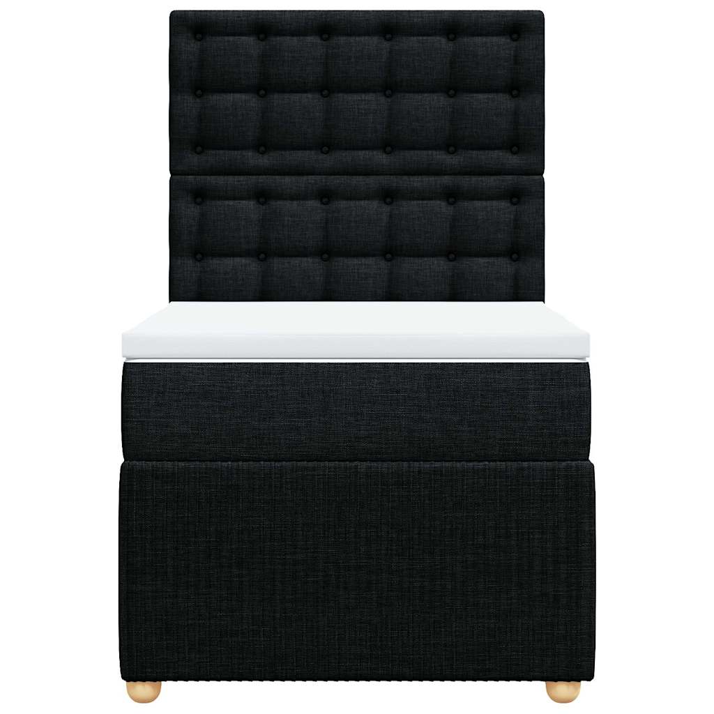 Boxspringbett mit Matratze Schwarz 90x190 cm Stoff