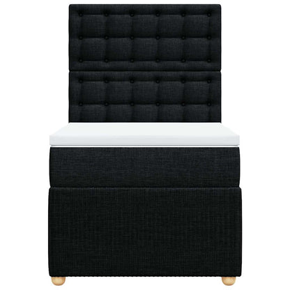Boxspringbett mit Matratze Schwarz 100x200 cm Stoff