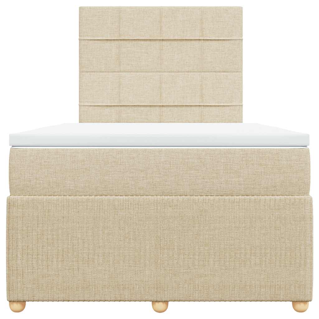Boxspringbett mit Matratze Creme 120x200 cm Stoff
