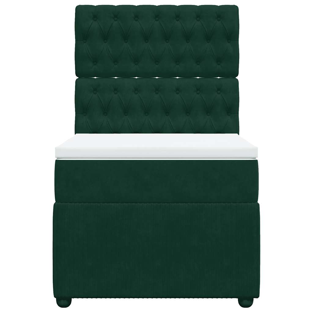 Boxspringbett mit Matratze Dunkelgrün 100x200 cm Samt