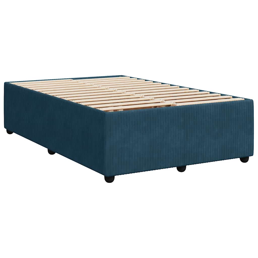 Boxspringbett mit Matratze Blau 120x190 cm Samt