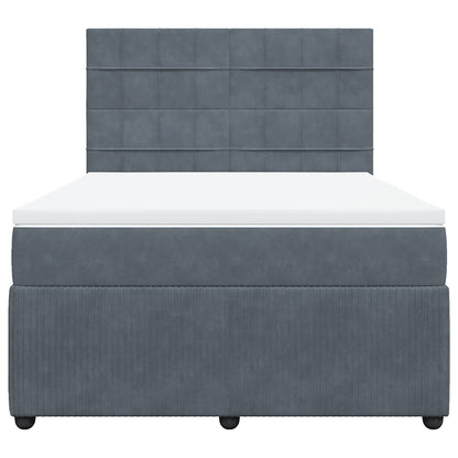 Boxspringbett mit Matratze Dunkelgrau 140x200 cm Samt