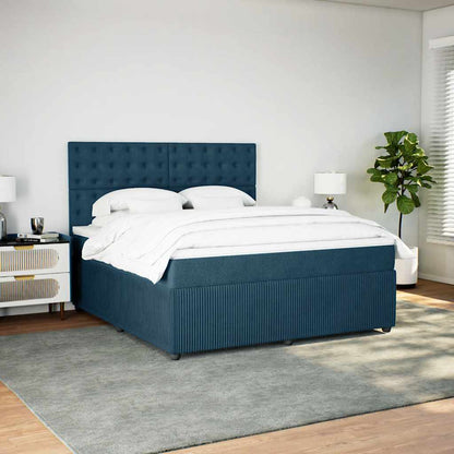 Boxspringbett mit Matratze Blau 180x200 cm Samt