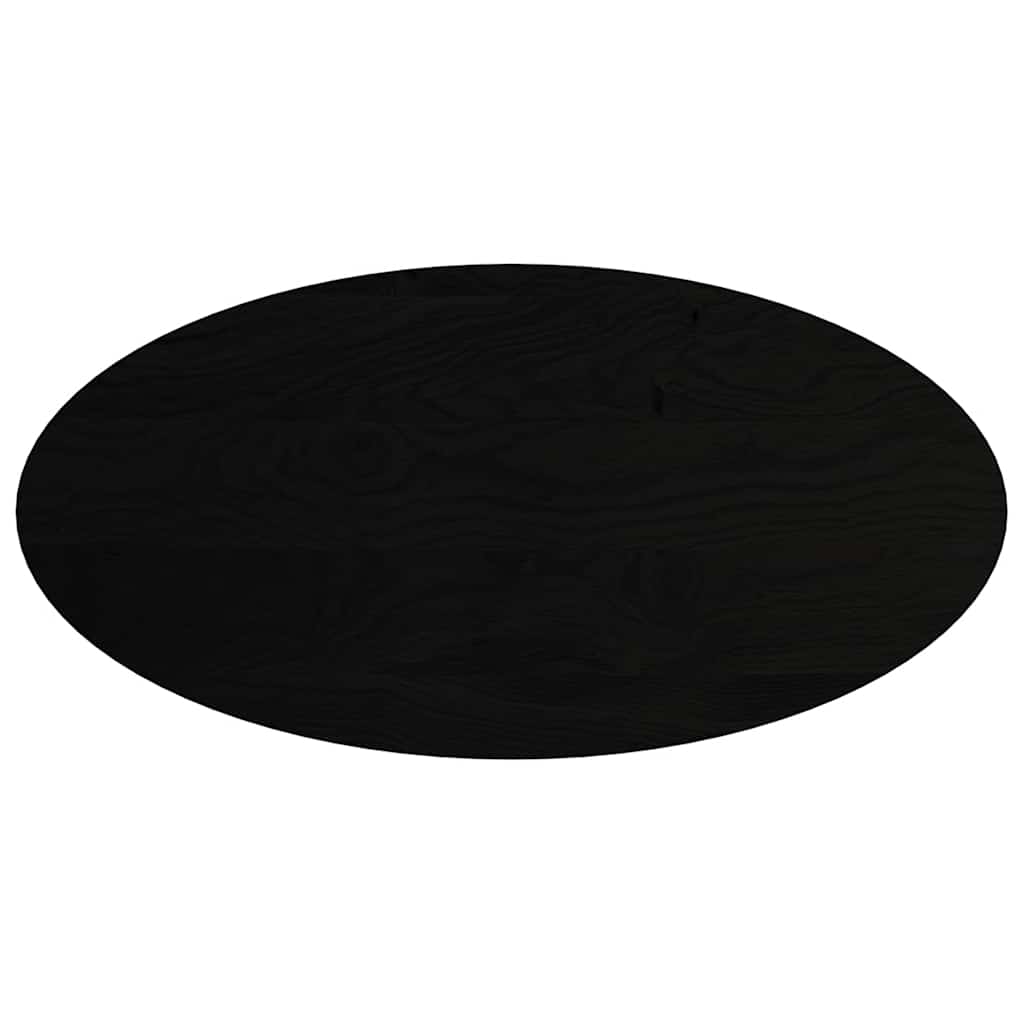 Tischplatte Dunkelbraun 120x60x4 cm Massivholz Eiche Oval