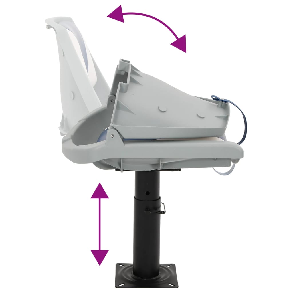 4-tlg. Bootssitz-Set Klappbar Blau und Weiß 48x51x41 cm