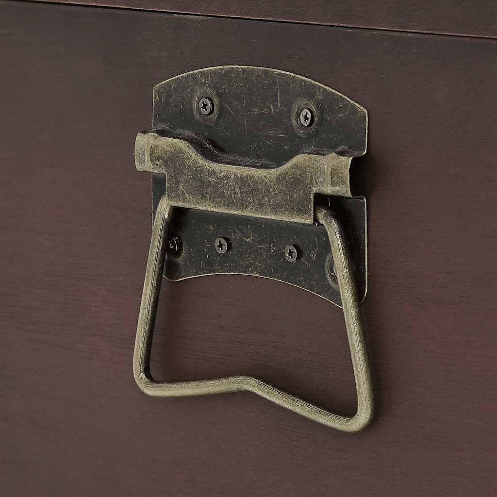 Schatztruhe mit Riegeln Dunkelbraun 90x50x39,5 cm Sperrholz