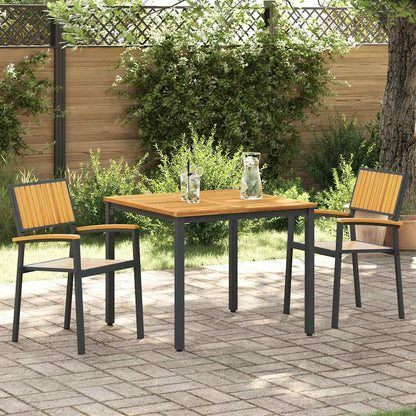 Garten Essgruppe 3 pcs Schwarz Massivholz Akazie