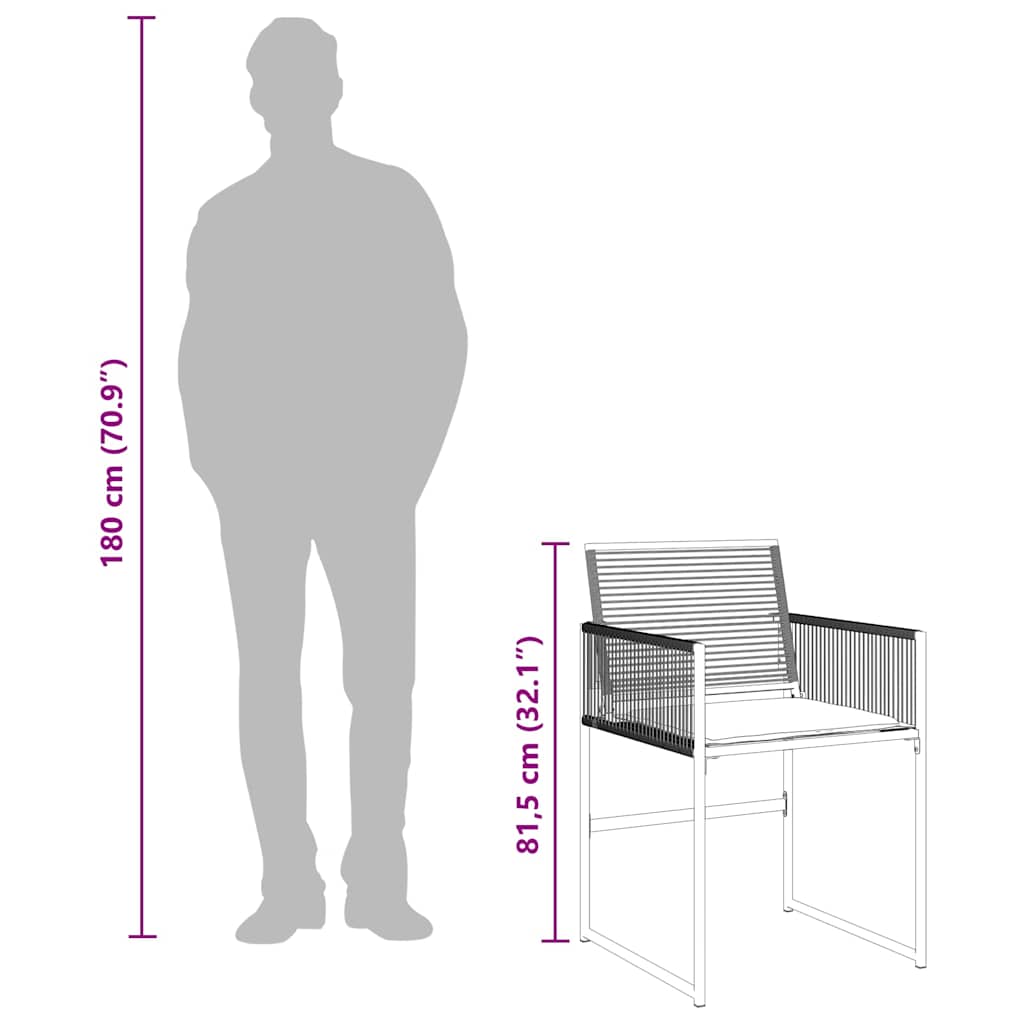 11-tlg. Garten-Essgruppe mit Kissen Schwarz Poly Rattan