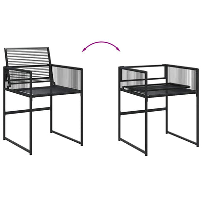 13-tlg. Garten-Essgruppe Schwarz Poly Rattan