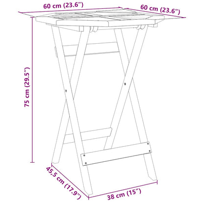3-tlg. Bistro-Set Klappbar Massivholz Akazie