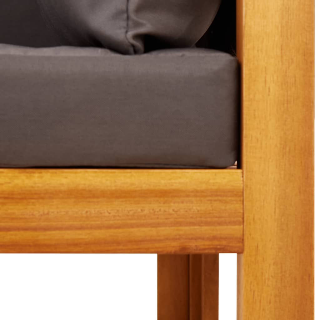 10-tlg. Gartensofa-Set mit Kissen Holz Akazie & Seil