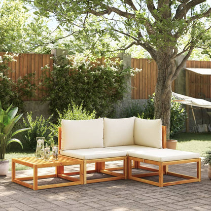 4-tlg. Gartensofa-Set mit Kissen Holz Akazie & Seil