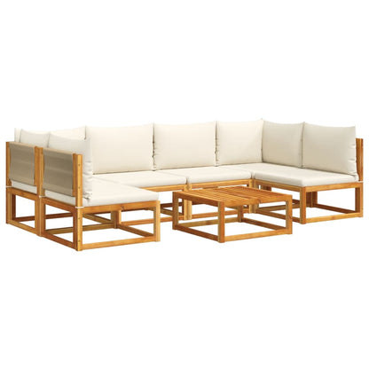 7-tlg. Gartensofa-Set mit Kissen Holz Akazie & Seil