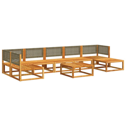8-tlg. Gartensofa-Set mit Kissen Holz Akazie & Rattan