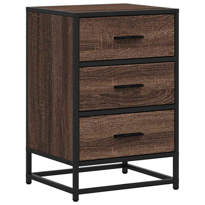 Nachttisch Braun Eichen-Optik 40x34,5x60cm Holzwerkstoff Metall