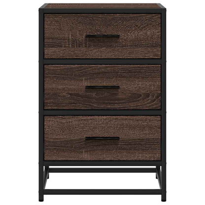 Nachttisch Braun Eichen-Optik 40x34,5x60cm Holzwerkstoff Metall