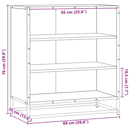 Sideboard Schwarz 68x35x76 cm Holzwerkstoff und Metall