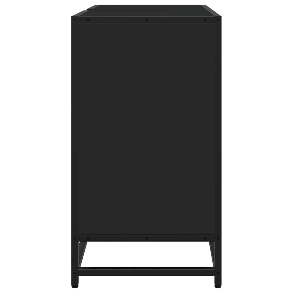 Waschbeckenunterschrank Schwarz 65x33x60 cm Holzwerkstoff