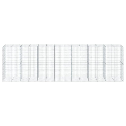 Gabione mit Deckel 700x100x200 cm Verzinktes Eisen