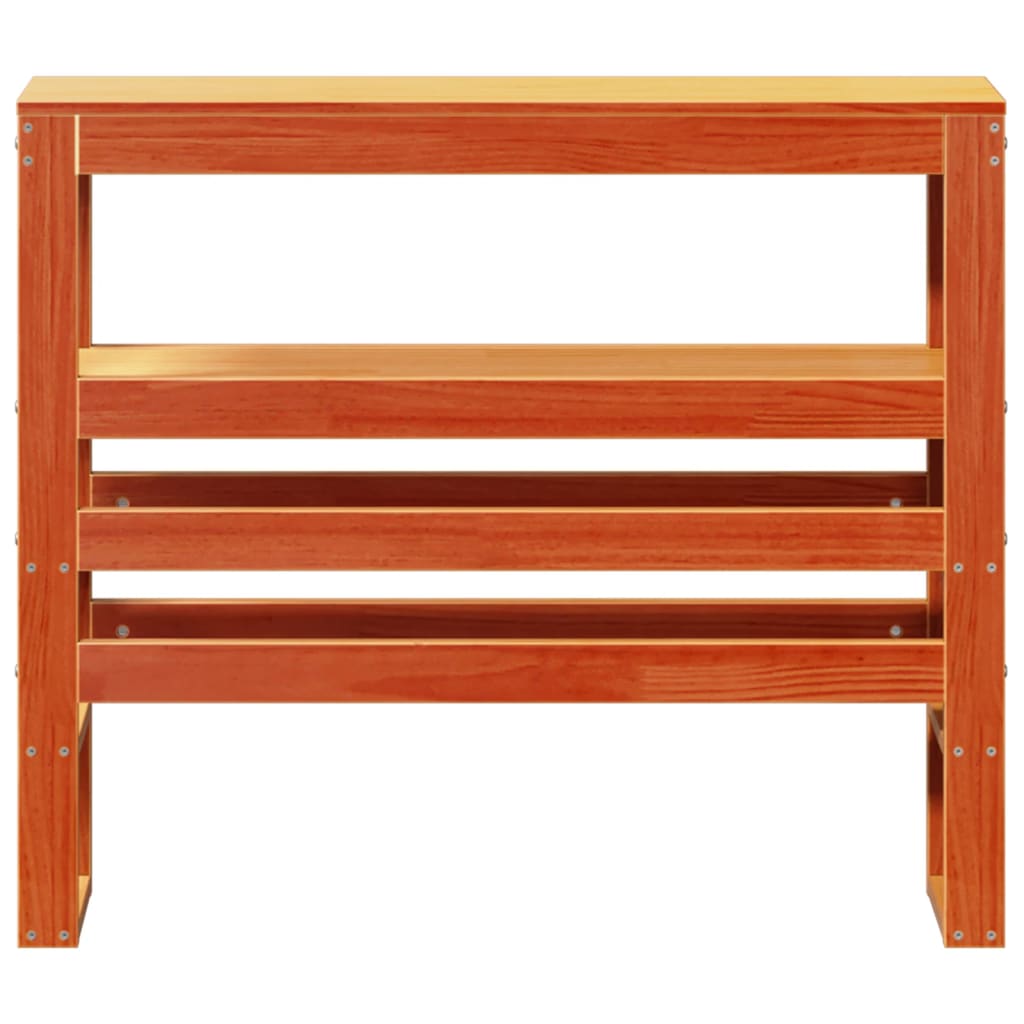 Kopfteil mit Ablagen Wachsbraun 90 cm Massivholz Kiefer