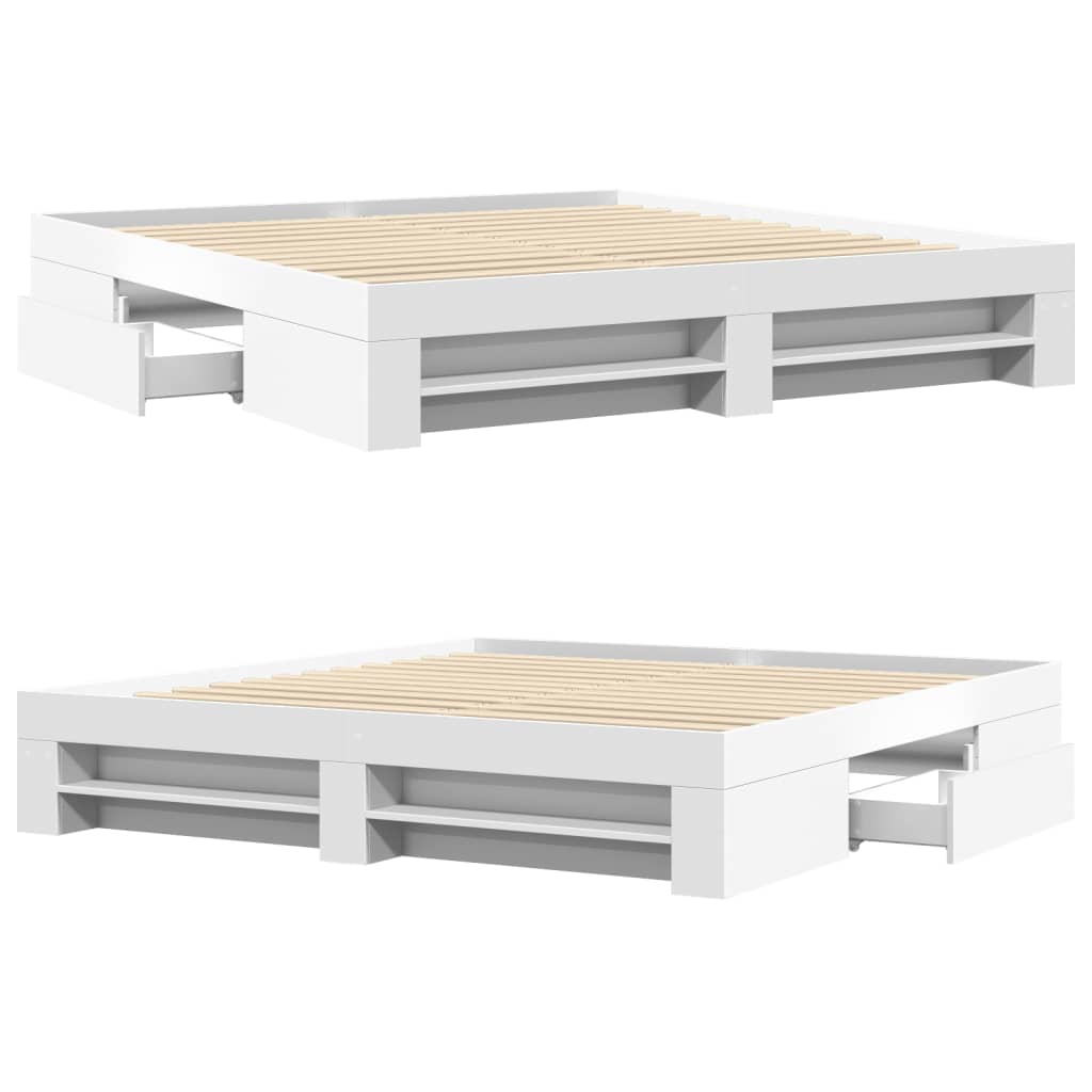 Bettgestell ohne Matratze Weiß 180x200 cm Holzwerkstoff