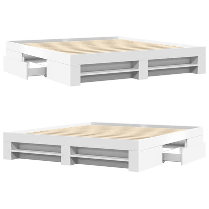 Bettgestell ohne Matratze Weiß 180x200 cm Holzwerkstoff