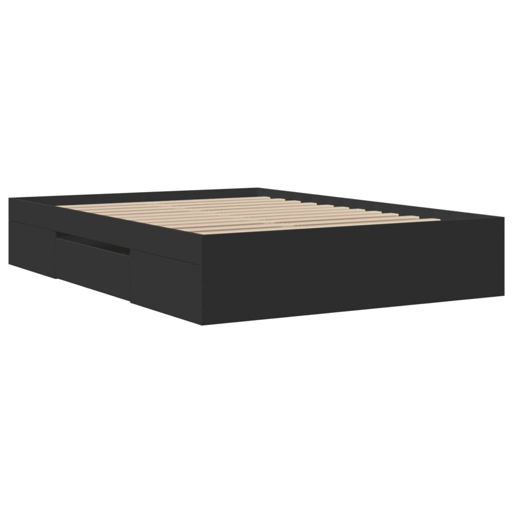 Bettgestell Schwarz 120x190 cm Holzwerkstoff