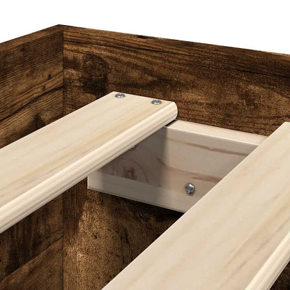 Bettgestell ohne Matratze Räuchereiche 90x190 cm Holzwerkstoff