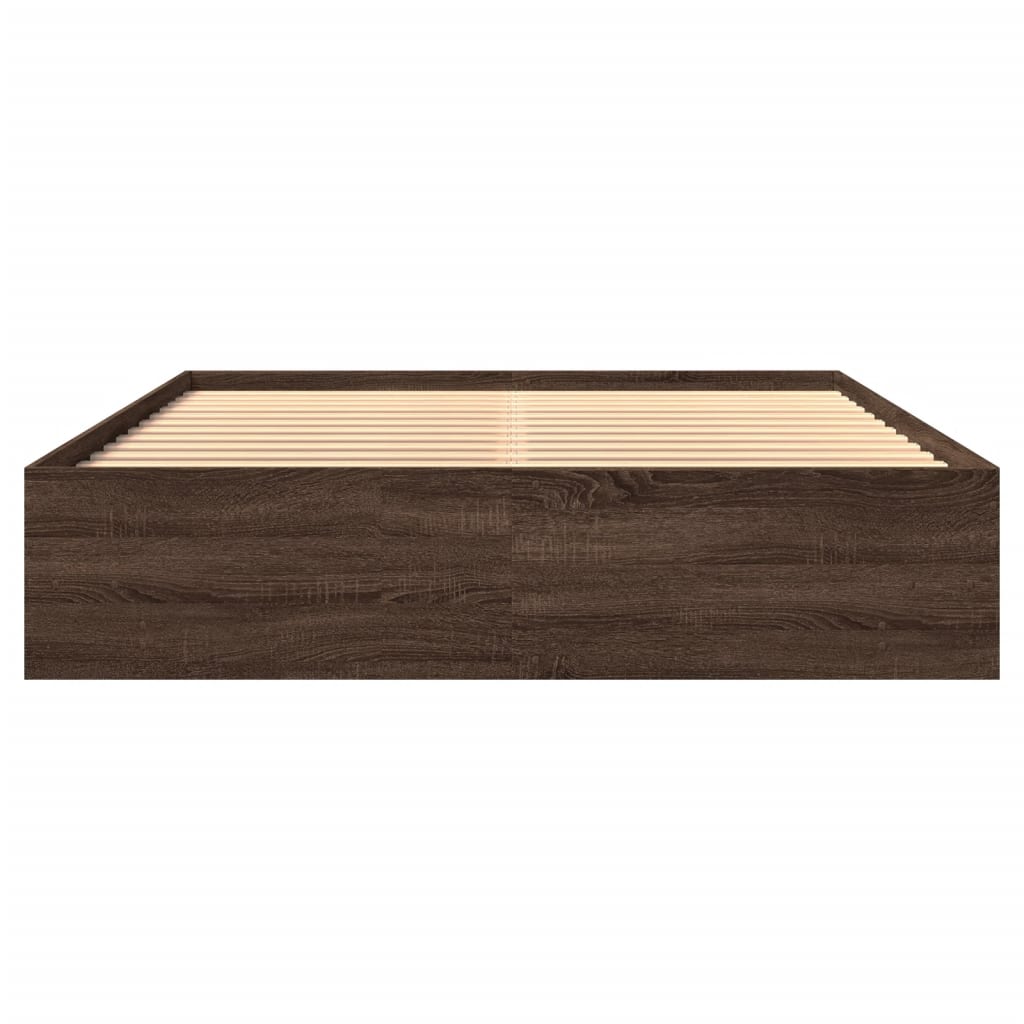 Bettgestell ohne Matratze Braun Eiche 150x200 cm Holzwerkstoff