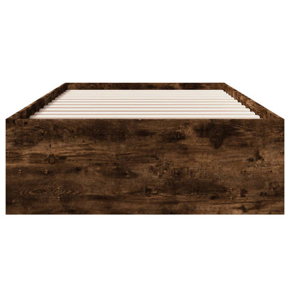 Bettgestell ohne Matratze Räuchereiche 75x190 cm Holzwerkstoff