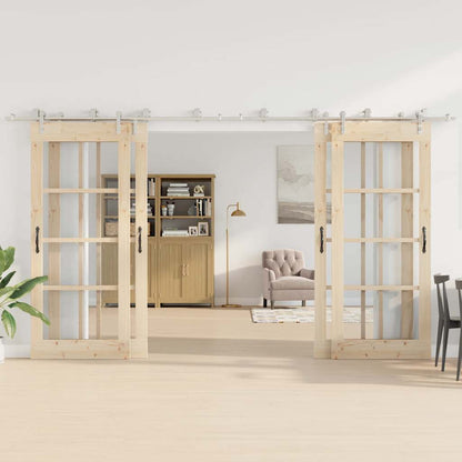 Schiebetür-Beschlagsatz 400 cm Edelstahl Silbern