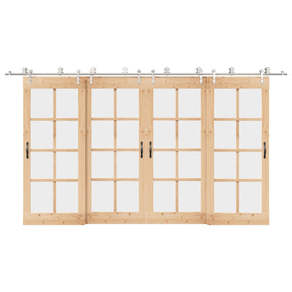 Schiebetür-Beschlagsatz 400 cm Edelstahl Silbern
