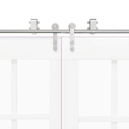 Schiebetür-Beschlagsatz 366 cm Edelstahl Silbern
