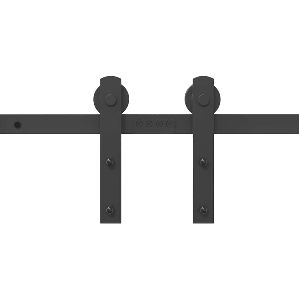 Schiebetürbeschlag-Set 366 cm Stahl Schwarz